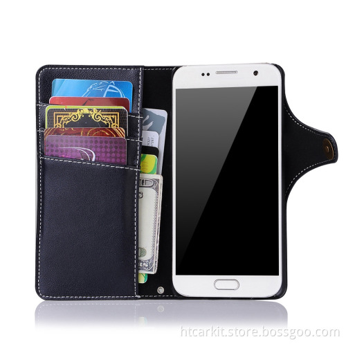 Triangle button leather grain wallet phone case for samsung galaxy note7